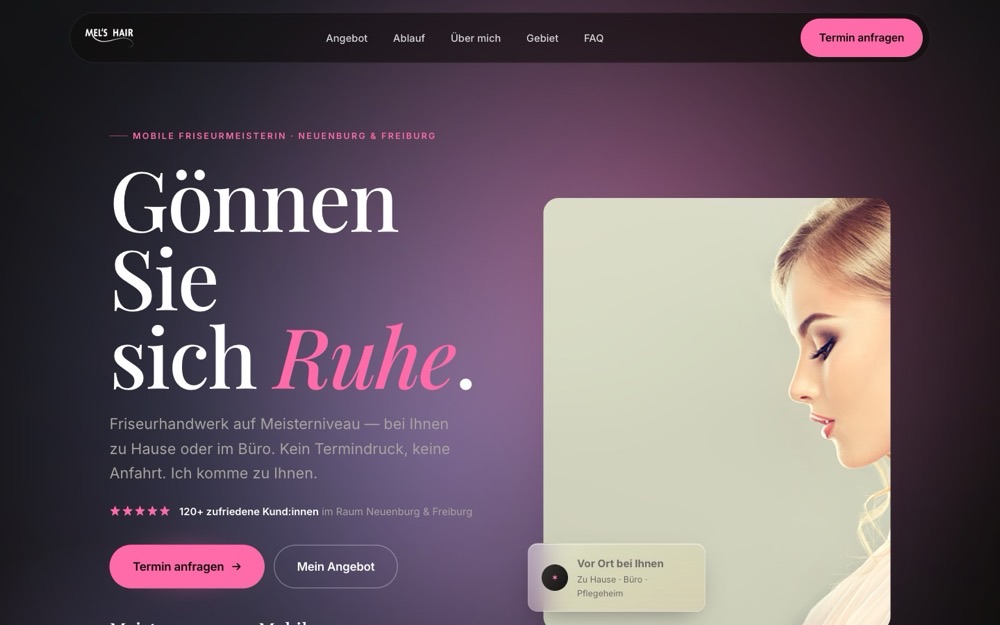 Mel's Hair, Website-Relaunch