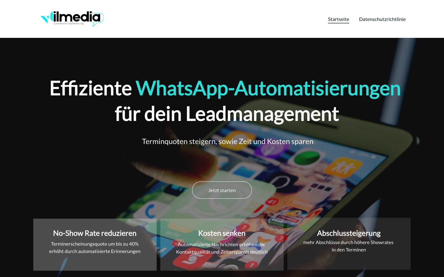 Vorher: alter Website-Auftritt